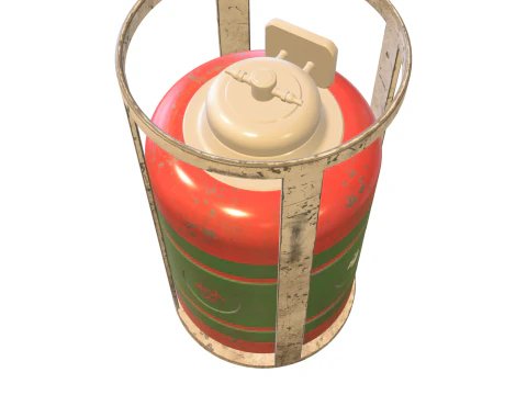 Industrial Gas Cylinder Hazardous Material Tank 3D Model