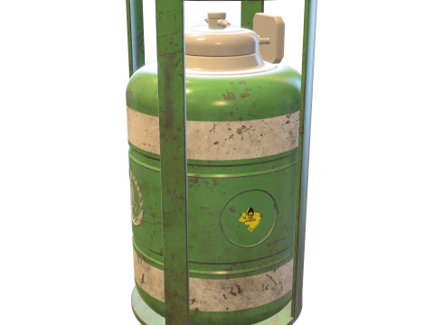 Industrial Gas Cylinder Hazardous Material Tank 3D Model