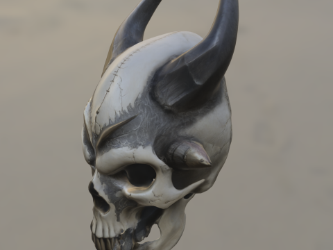 Infernal Bone Mask Spiked Demon Skull 3D 模型