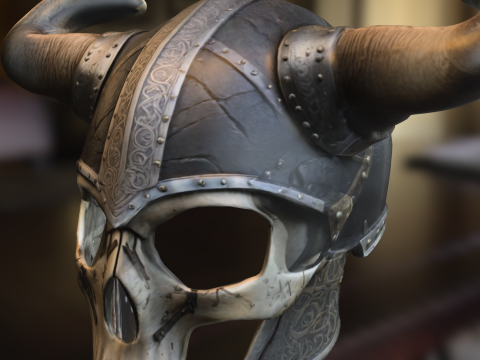 Viking Skull Helmet 3D Model