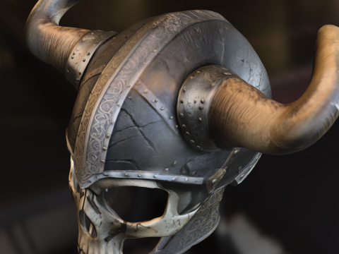 Viking Skull Helmet 3D Model