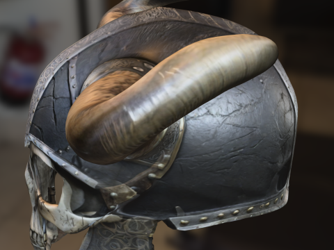 Viking Skull Helmet 3D Model