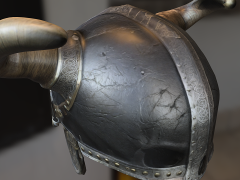 Viking Skull Helmet 3D Model