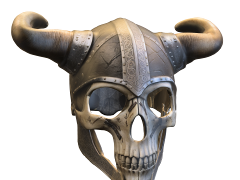 Viking Skull Helmet 3D Model