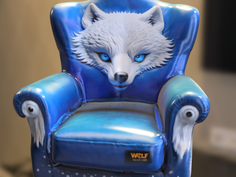 Wolf Throne Chair 3D Modell