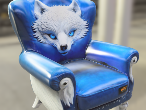 Wolf Throne Chair 3D Modell