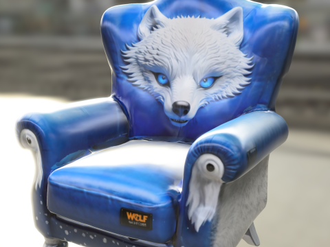 Wolf Throne Chair 3D Modell
