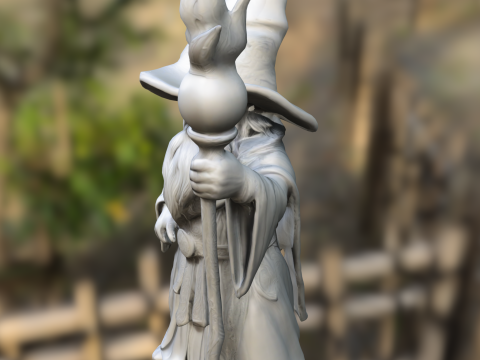 Wizard Mage Figurine 3D Model