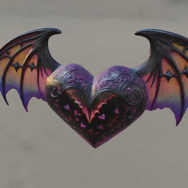 Fantasy Dark Love Artifact 3D Model .c4d .max .obj .3ds .fbx .stl .blend