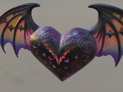 Fantasy Dark Love Artifact 3D Model