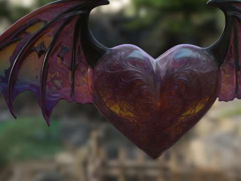 Fantasy Dark Love Artifact 3D Model