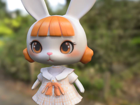 Gadis Kelinci yang Lucu Model 3D