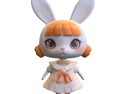 Cute Bunny Girl 3D Model