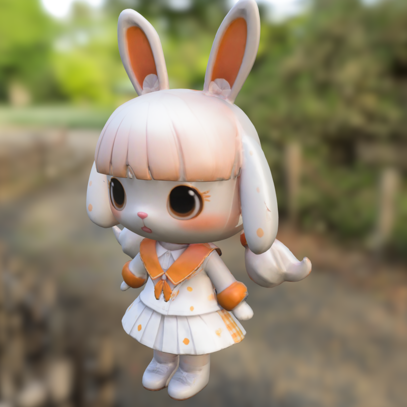 Chibi Bunny Girl 3D Model .c4d .max .obj .3ds .fbx .stl .blend