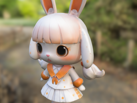 Chibi Bunny Girl Modelo 3D