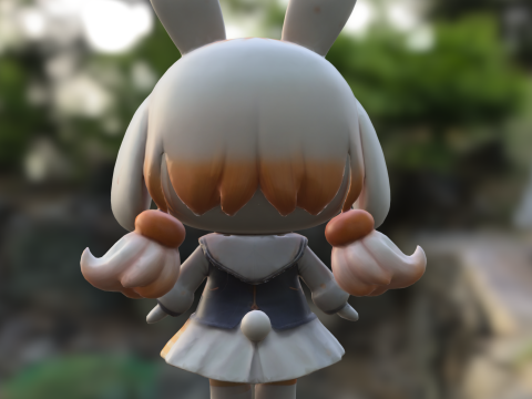 Chibi Bunny Girl 3D Model