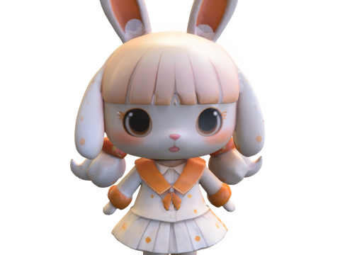 Chibi Bunny Girl 3D Model