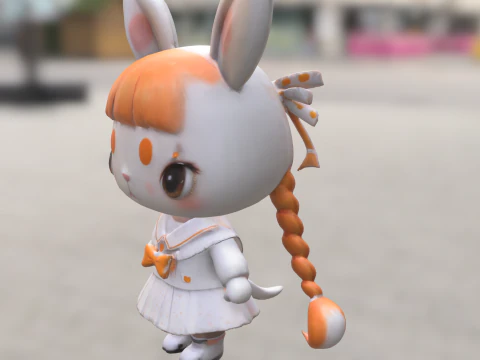 Stylized Bunny Girl 3D Model