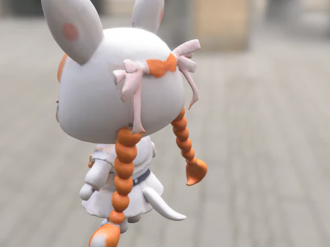 Stylized Bunny Girl 3D Model