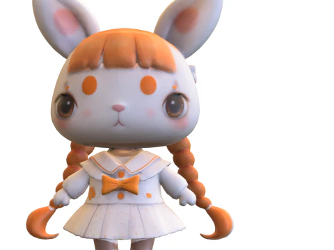 Stylized Bunny Girl 3D Model