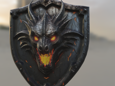 Infernal Dragon Shield 3D Model