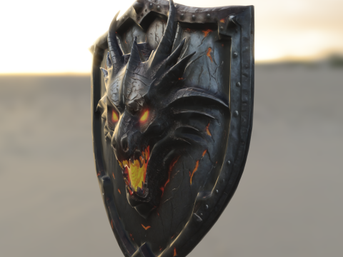 Infernal Dragon Shield 3D Modell