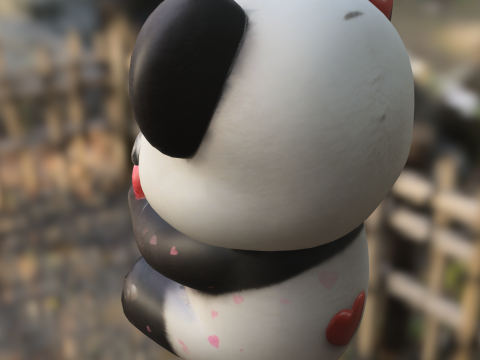 Cute Panda with Heart Model 3D
