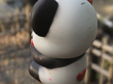 Cute Panda with Heart 3D Model
