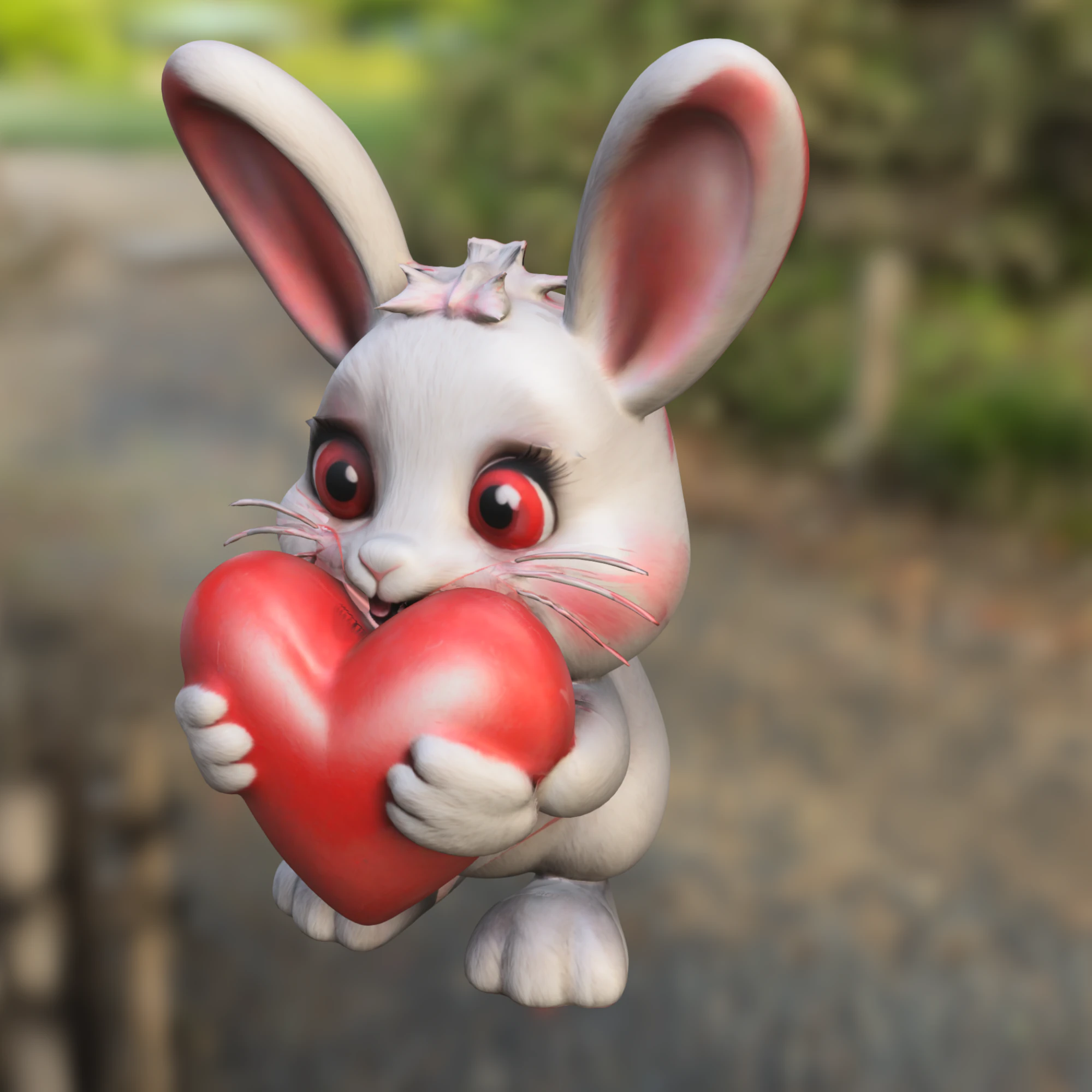 Cute Bunny Holding Heart 3D Model .c4d .max .obj .3ds .fbx .stl .blend 