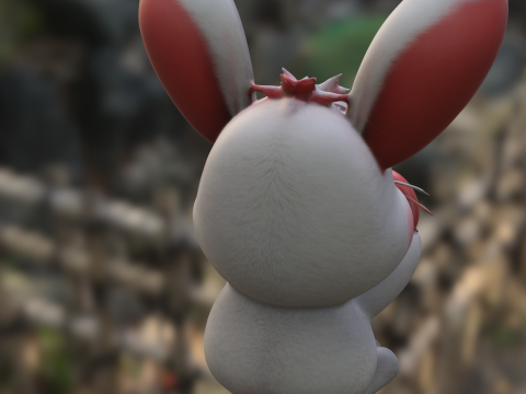 Cute Bunny Holding Heart 3D Model