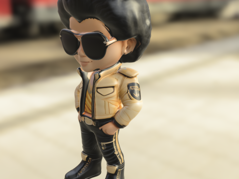 Cool Retro Rockstar 3D Model