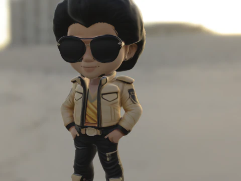 Cool Retro Rockstar 3D Model