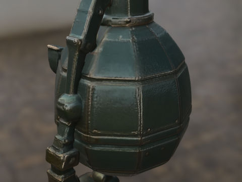 Angry Grenade Bot Stylized Explosive 3D Modell