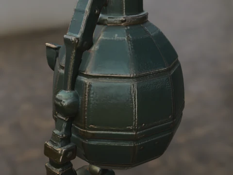 Angry Grenade Bot Stylized Explosive 3D Model