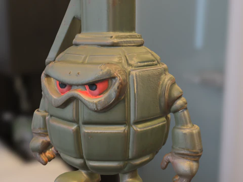 폭발성 수류탄 전사 3D 모델