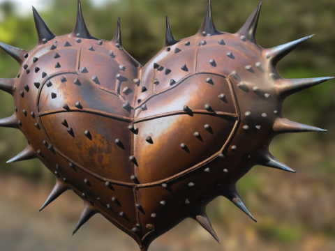 Spiked Rusty Heart 3D Modell