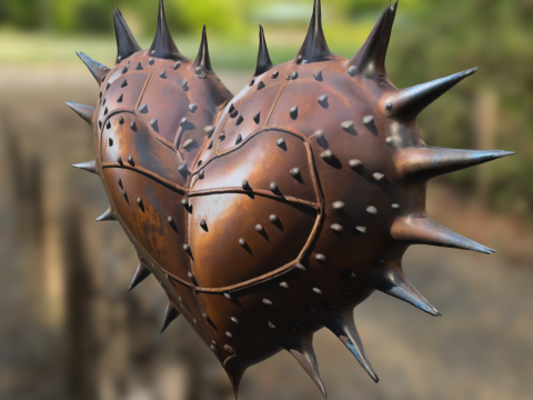 Spiked Rusty Heart Model 3D
