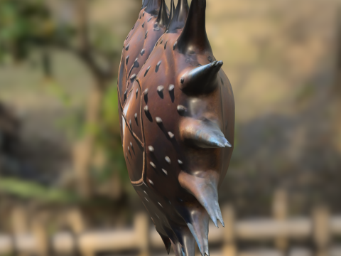 Spiked Rusty Heart Model 3D