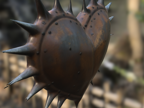 Spiked Rusty Heart Model 3D