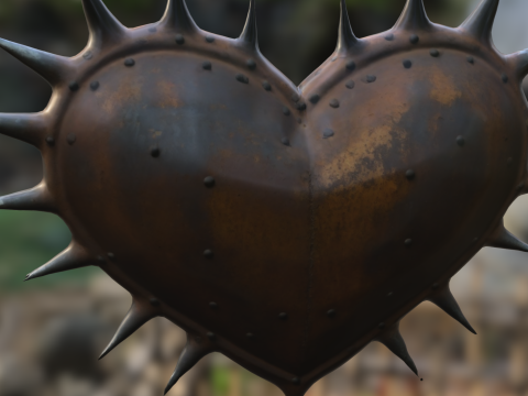 Spiked Rusty Heart Model 3D