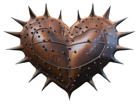 Spiked Rusty Heart Model 3D