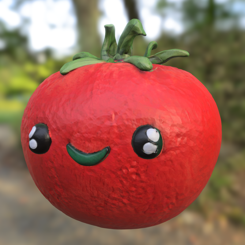 Kawaii Tomato 3D 模型 .c4d .max .obj .3ds .fbx .stl .blend