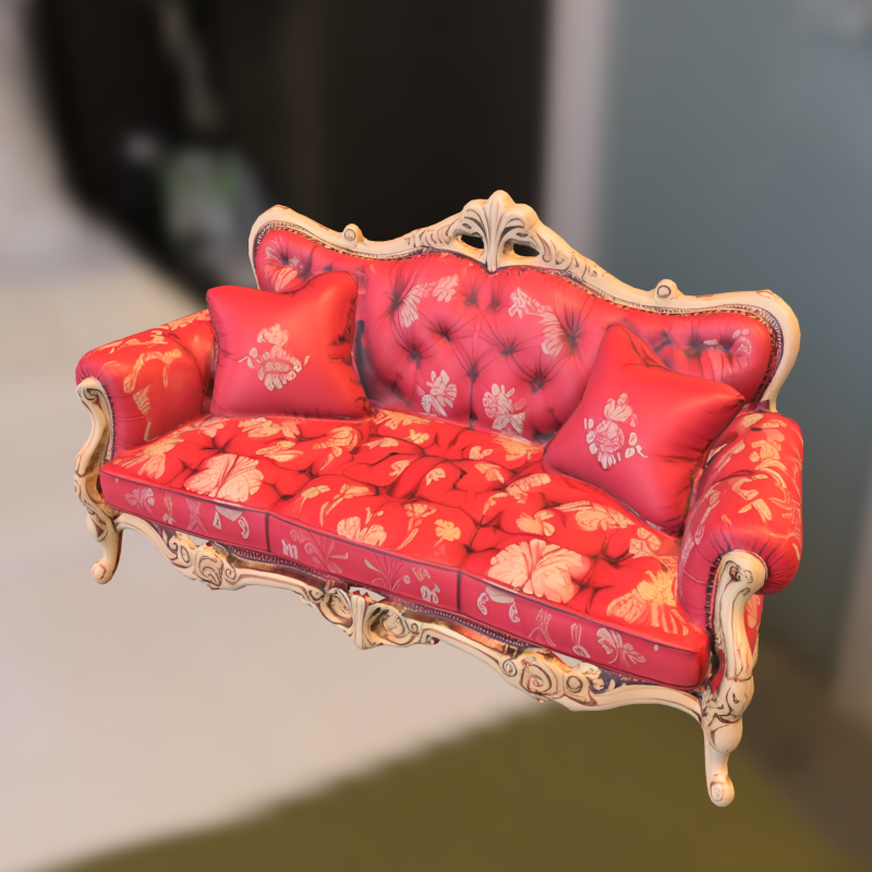 Vintage Ornate Sofa Model 3D .c4d .max .obj .3ds .fbx .stl .blend