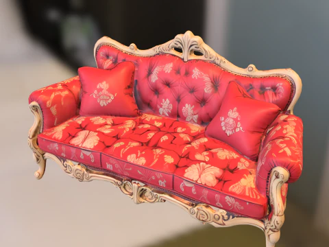 Sof&aacute; ornamentado vintage Modelo 3D