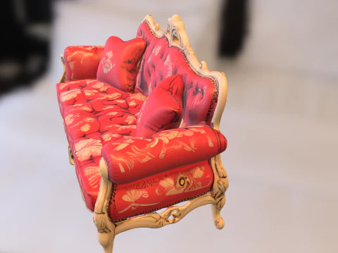 Vintage Ornate Sofa 3D Model