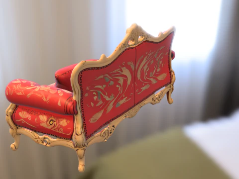 Vintage Ornate Sofa 3D Model