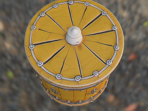 Medieval Ornate Barrel Containe 3D मॉडल