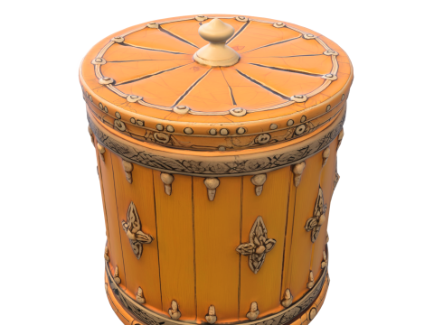 Medieval Ornate Barrel Containe 3D मॉडल
