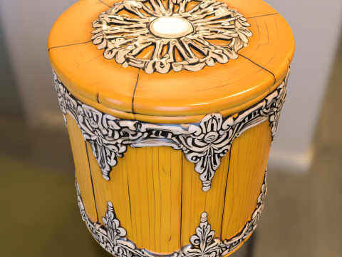 Baroque Fantasy Barrel 3D Model