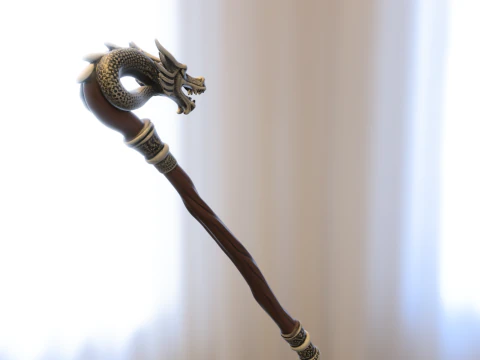 Dragon-Head Magic Staff 3D Model